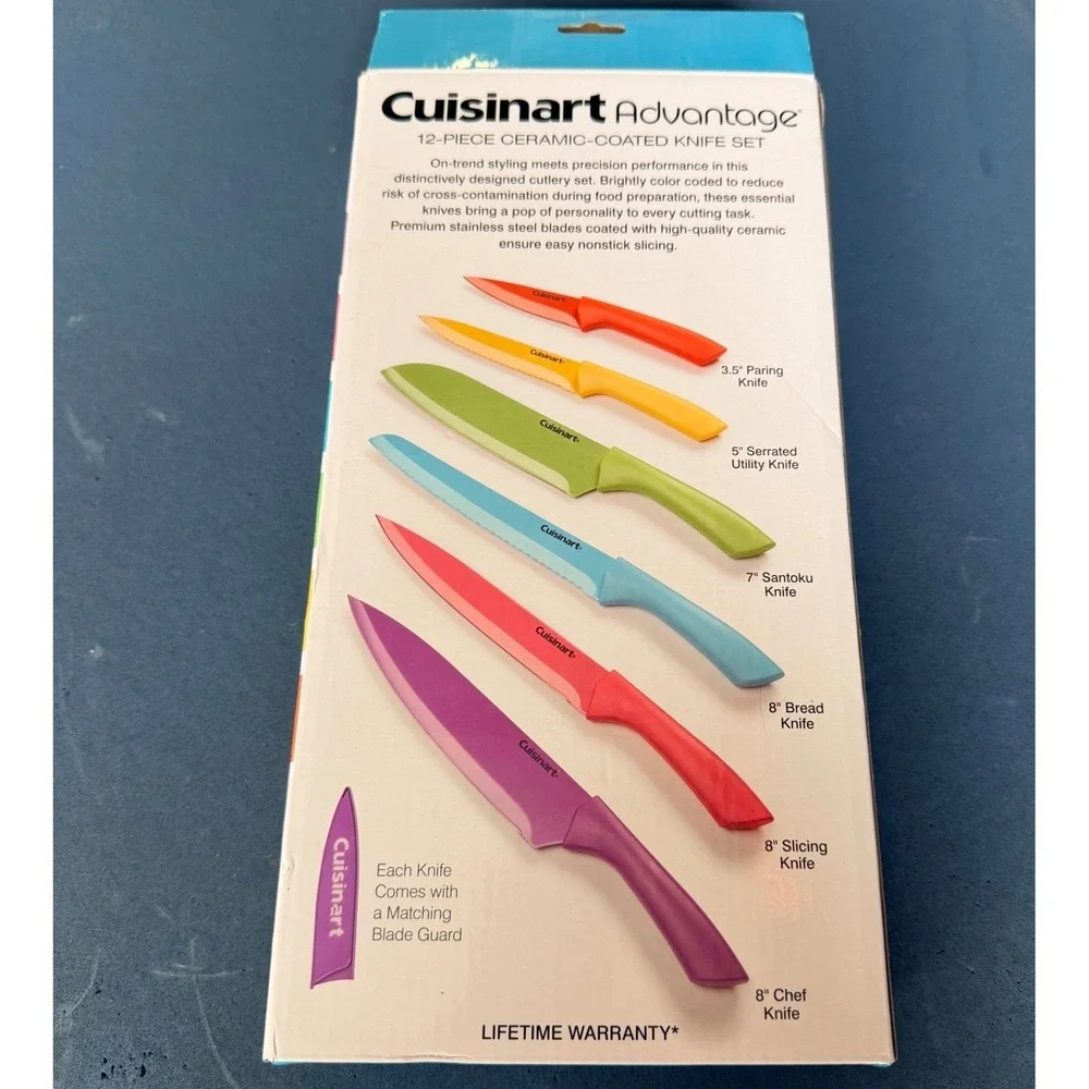 Cuisinart Advantage 12 Piece Ceramic Coated Stainless Steel Knife Set C55-12PRC2